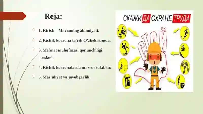 Kichik biznes korxonalarida mehnat muhofazasi masalasi 2