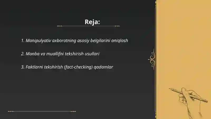 Internetda tarqalayotgan manipulyativ axborotni qanday aniqlaysiz 2