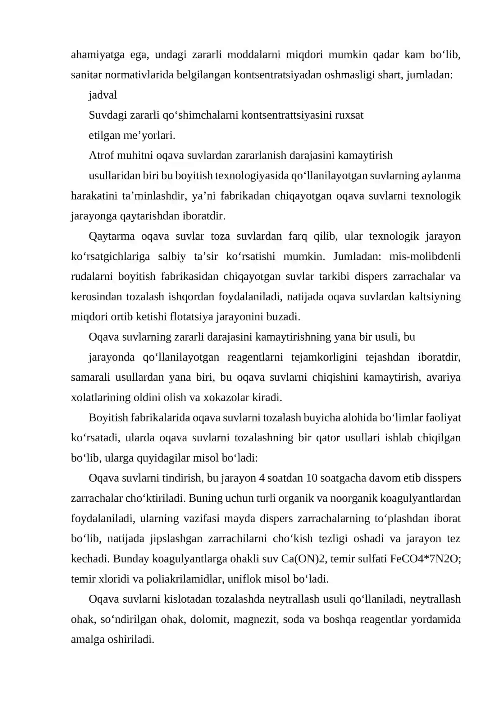 Oqava suvlarni tozalash 2
