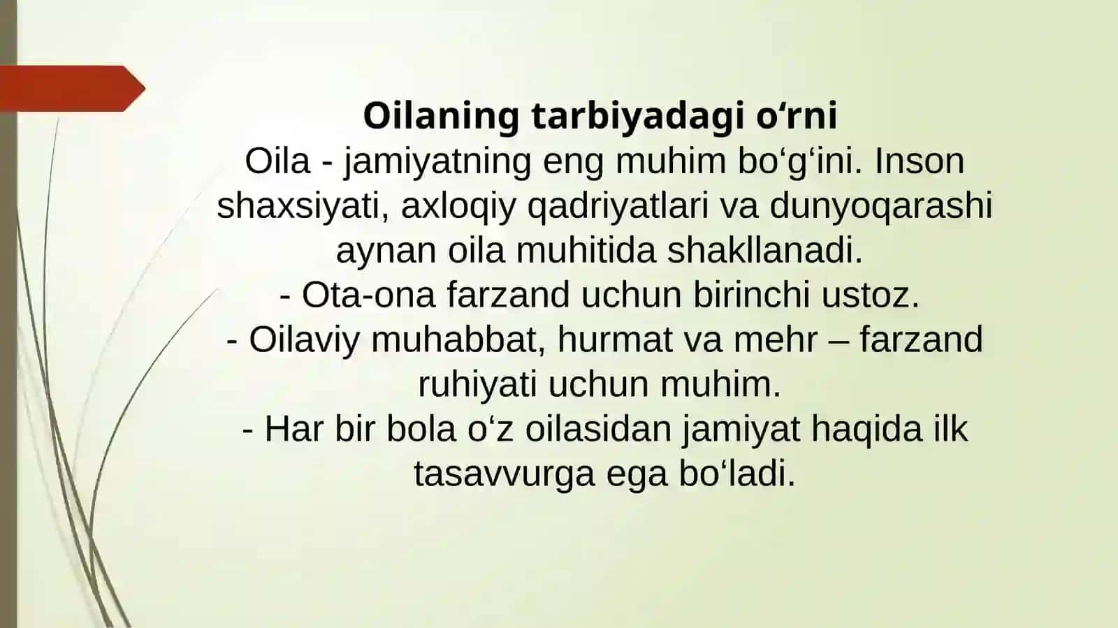 Sharq mutaffakirlari asarlaridan oila va farzand masalasi 2