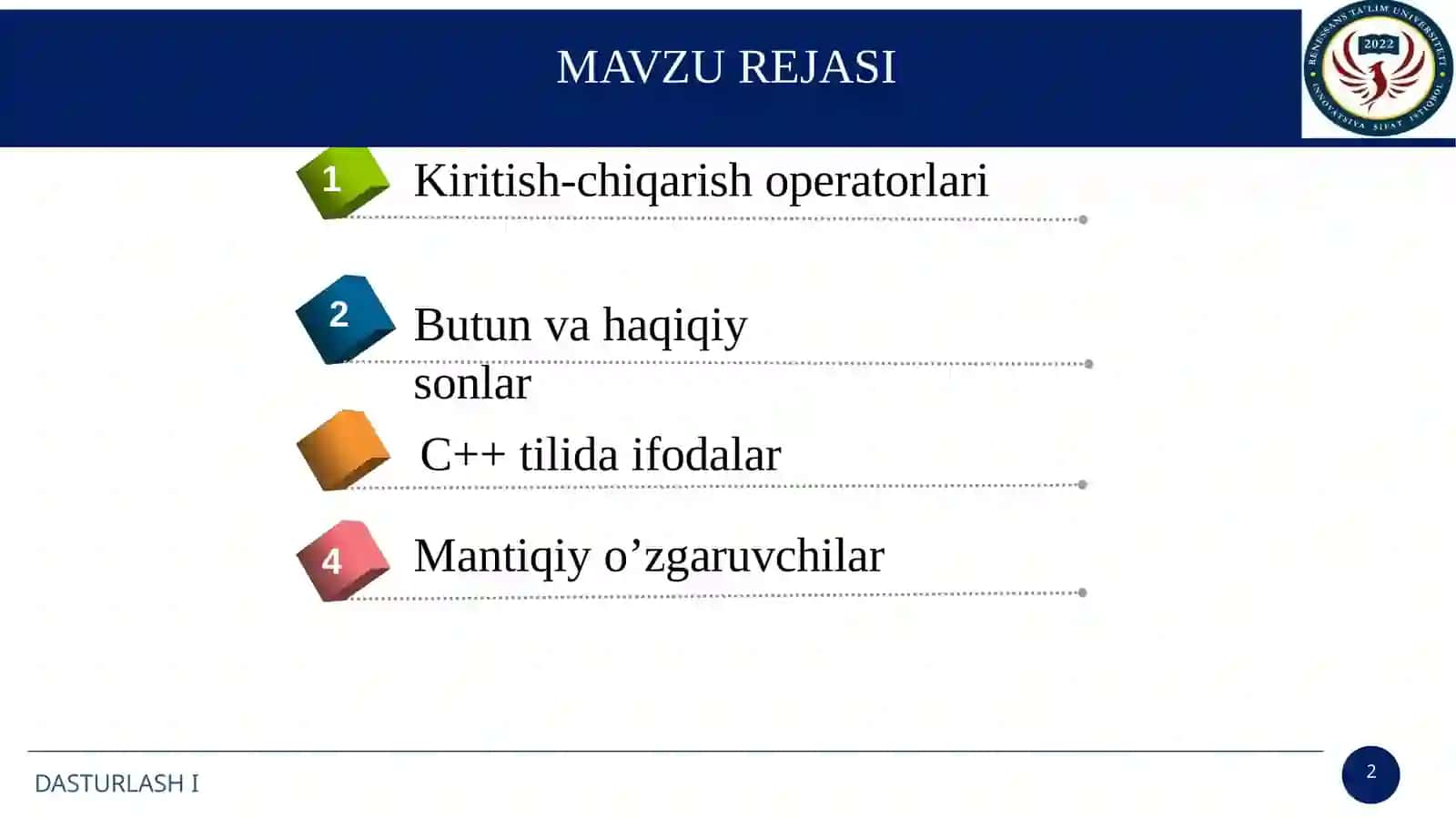 DASTURLASHI 2