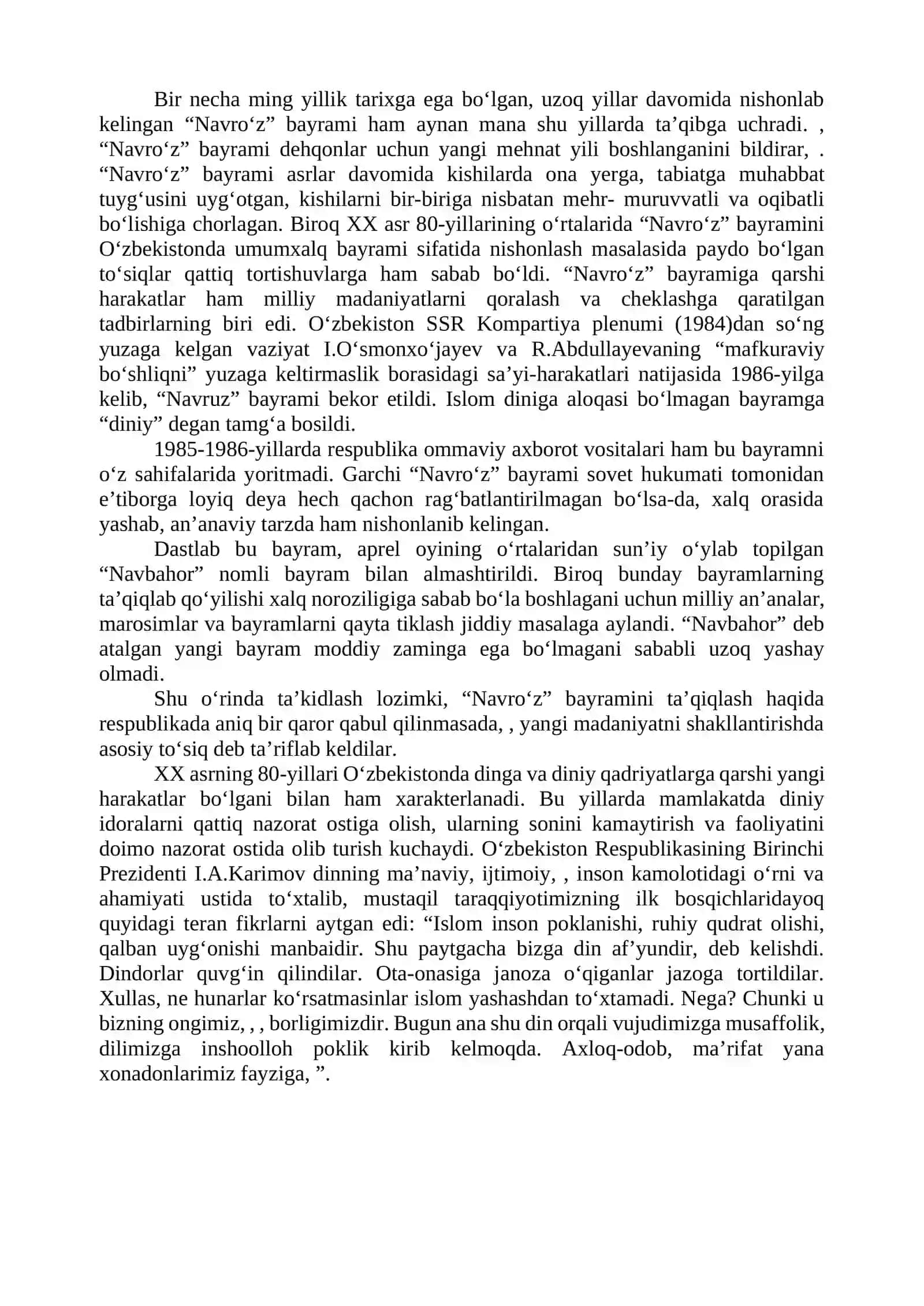 MUSTAQILLIKKA ERISHISH ARAFASIDA O‘ZBEKISTONDAGI IJTIMOIY-SIYOSIY JARAYONLAR 2