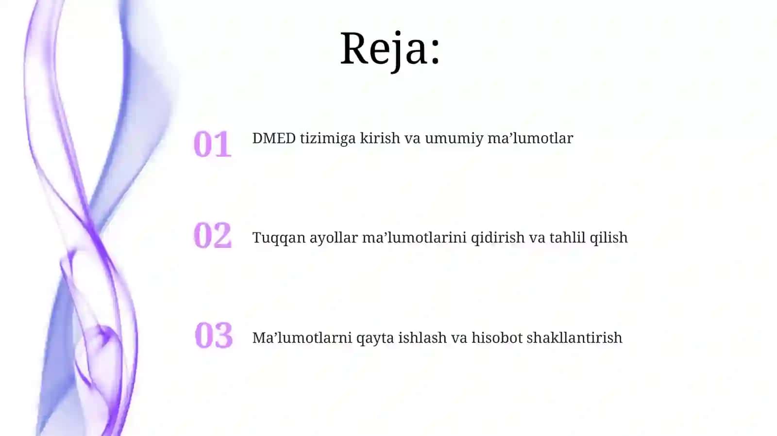 DMED tizimiga kirish va umumiy ma'lumot 2