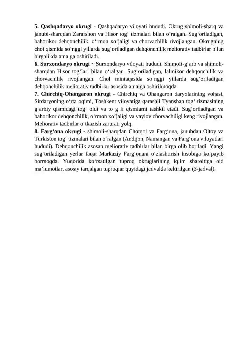 O’zbekiston tuproqlarining tarqalishi va tasnifi 2