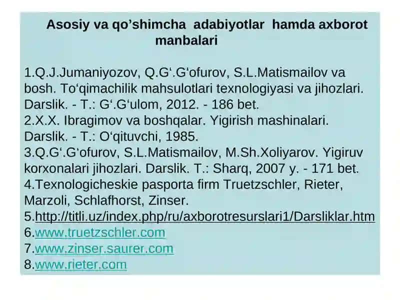 Taramni ajratish va pilta shakllantish 2