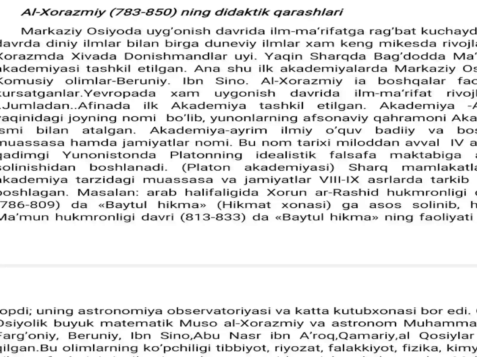 Sharq mutafakkirlarining pedagokik faolyatini shakllantirishga oid qarashlar 2