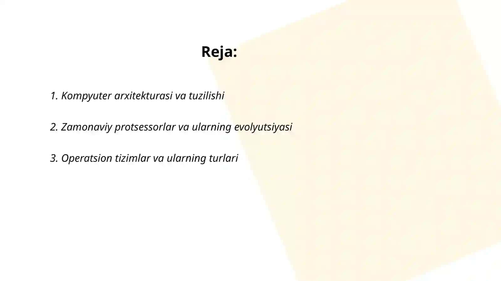 Zamonaviy shaxsiy kompuyuter texnalogiyalari 2