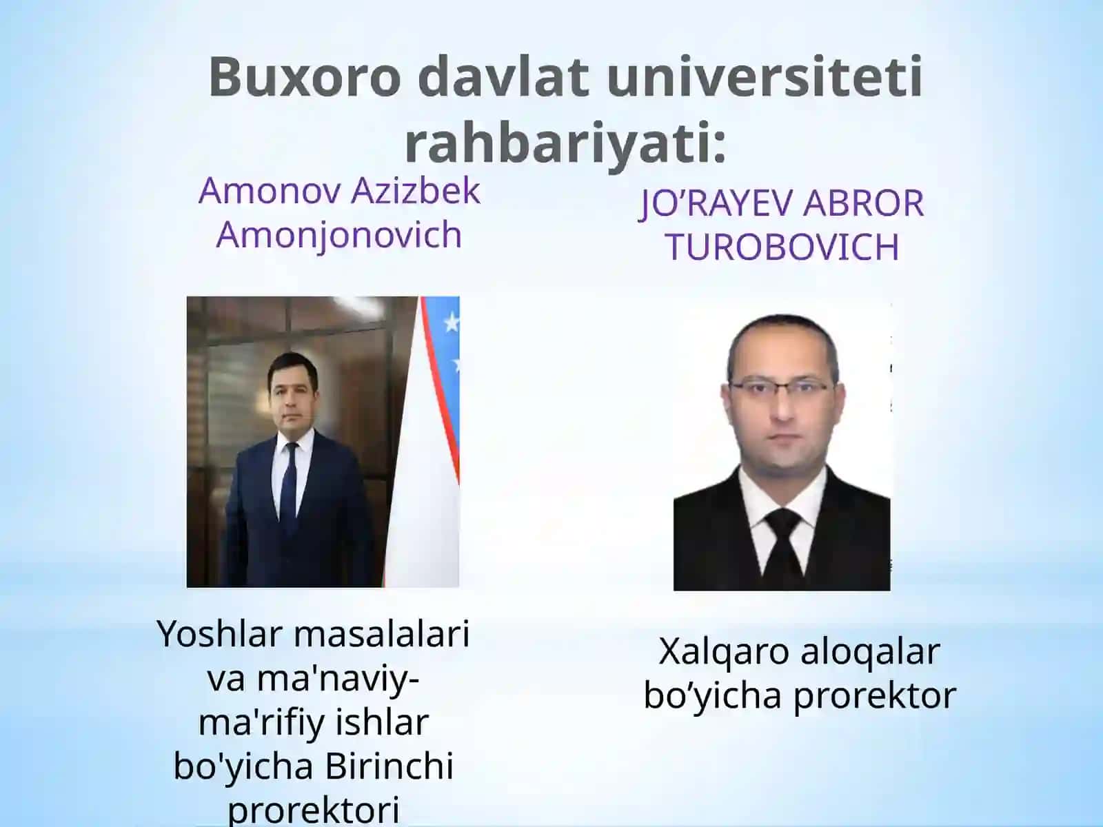 Buxoro Davlat Universiteti Rahbariyati 2