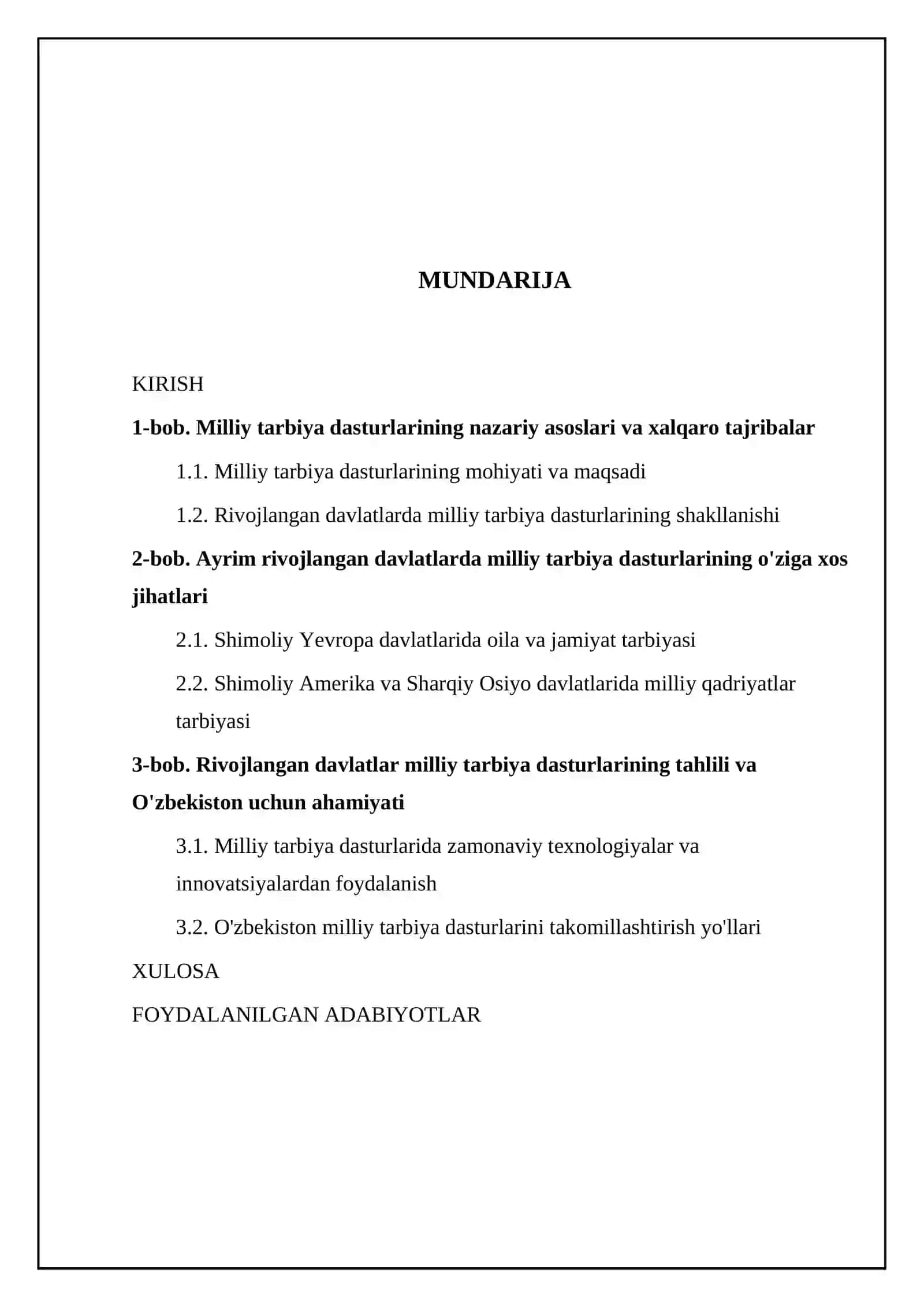 Rivojlangan davlatlarda Milliy tarbiya dasturlari 2
