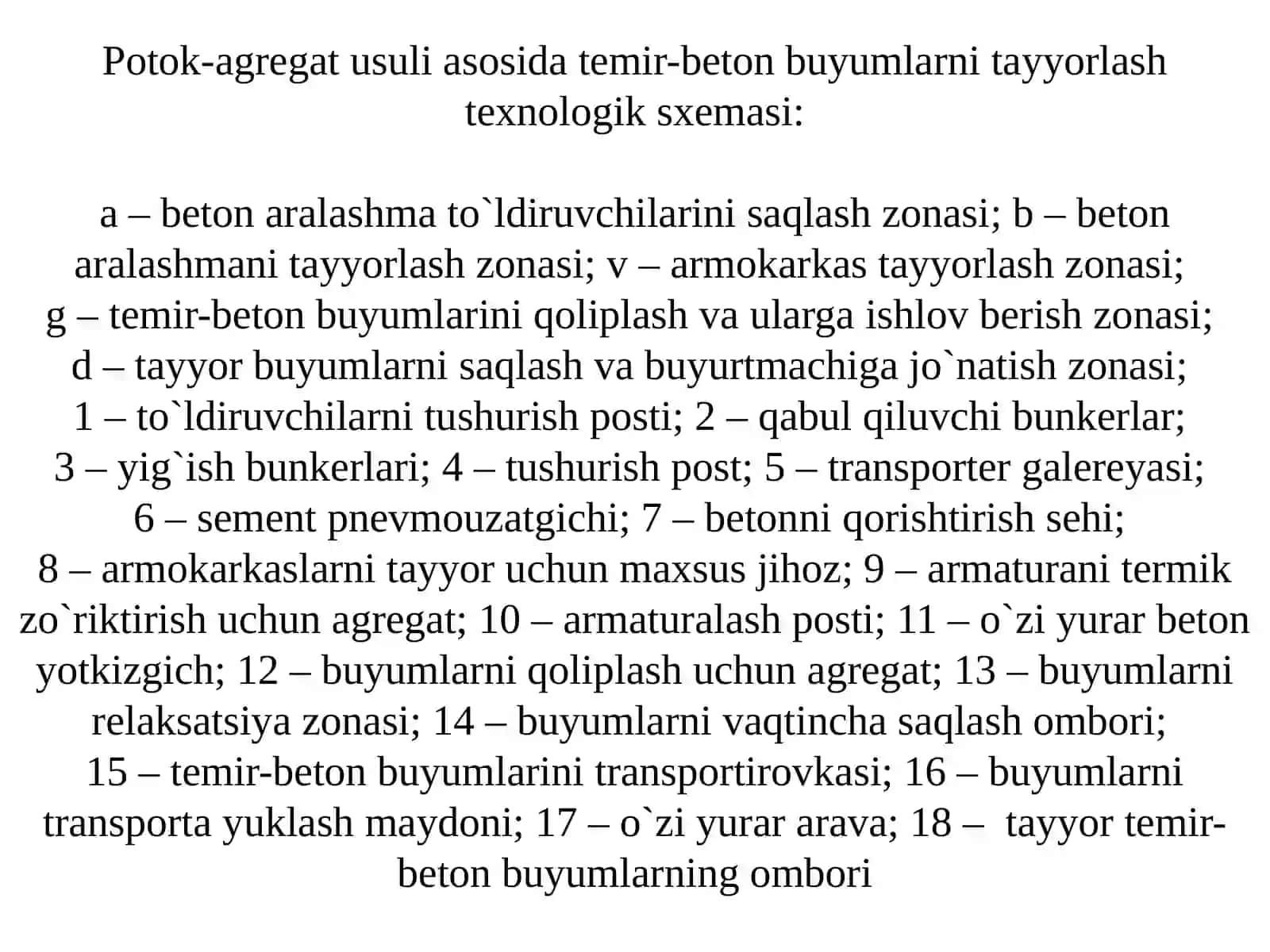 Temir-beton buyumlarni tayyorlashtexnologiksxemasi 2