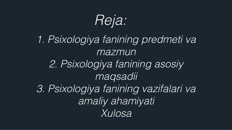 Psixologiya fanining maqsad va vazifalari 2