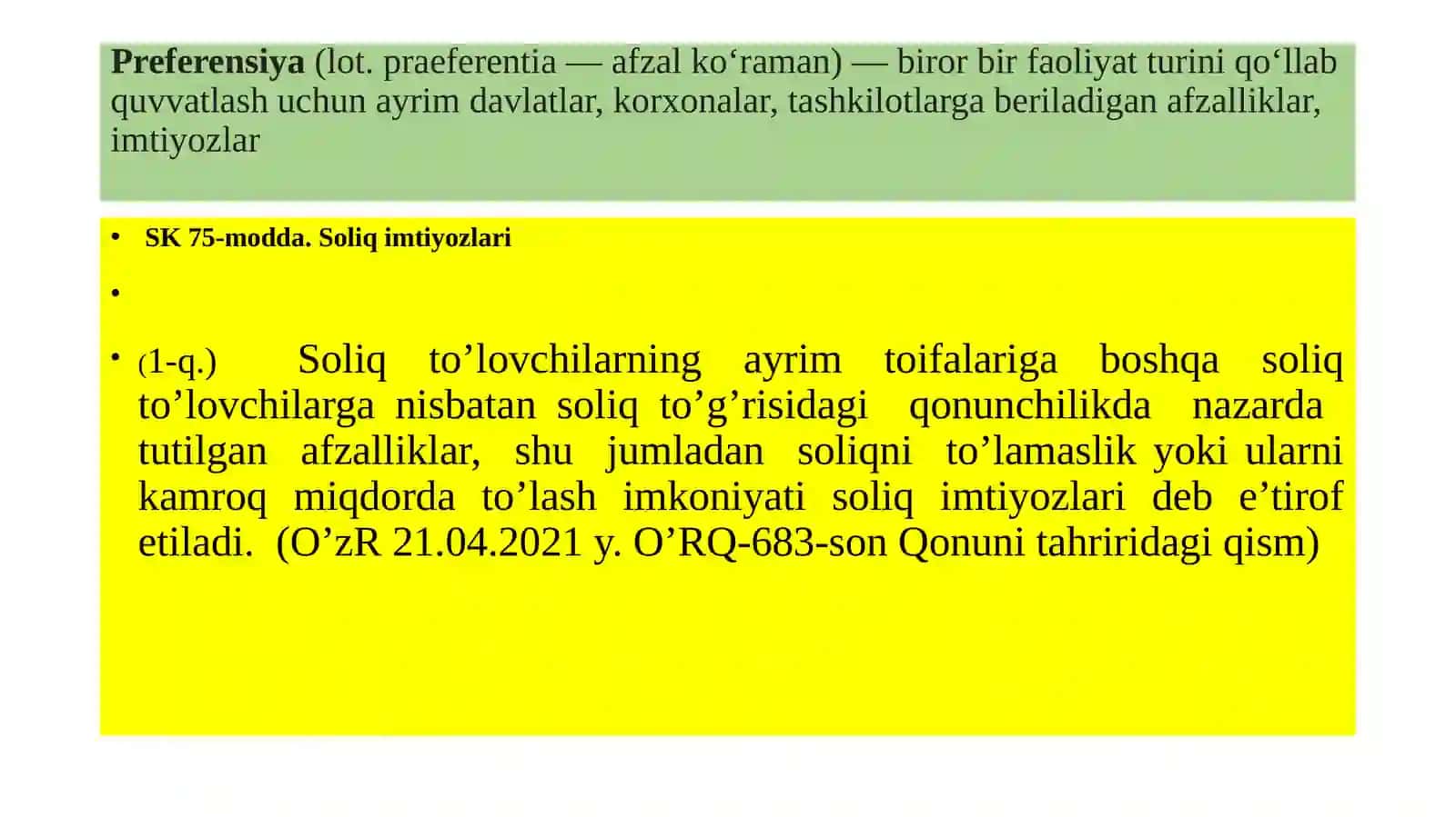 Soliqimtiyozlari(nazariymashg’ulot) 2