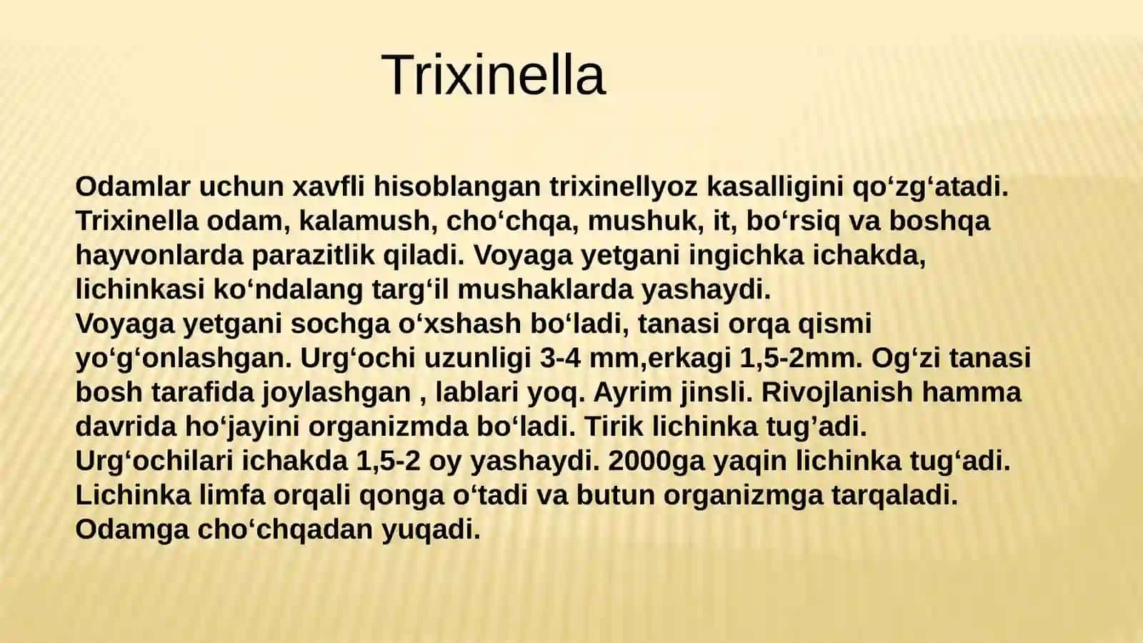 Trixinella(Trichinellaspiralis).Rishta(Dragunculusmedinensis) 2
