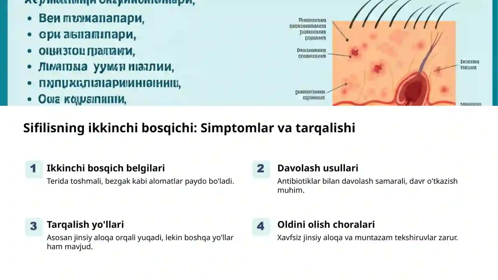 Teri va shilliq qavat kasalliklari: sifilis va OIV 2
