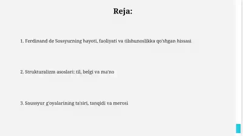 Ferdenand D Sosyur ta'limoti va strukturasi 2