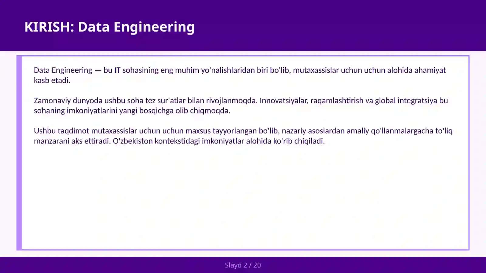 Data Engineering 2