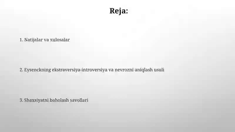 Eysenckning Ekstroversiya introversiya va neyrotizimni aniqlash 2