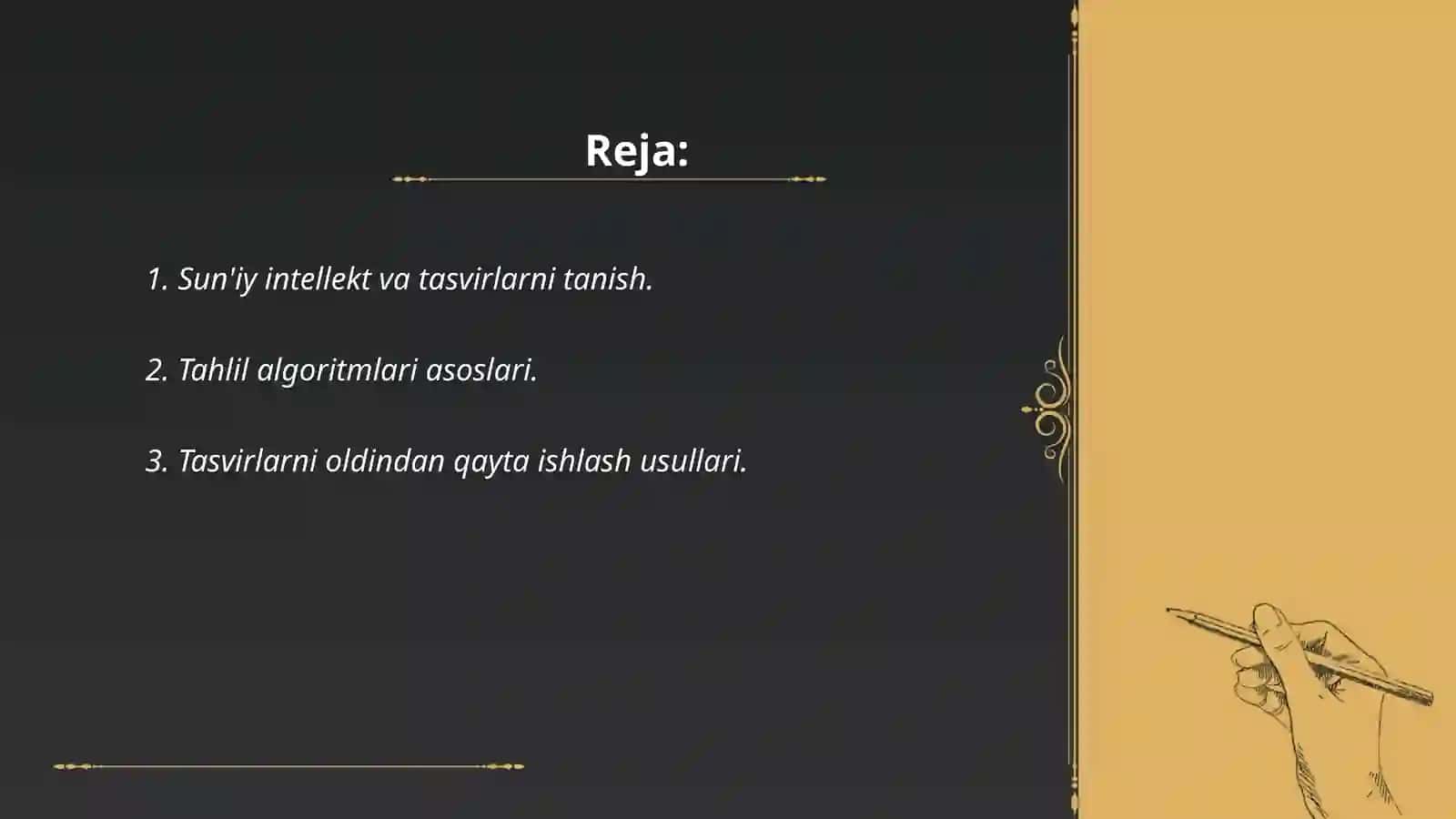 Sun'iy intellekt va tasvirlarni tanish masalalariga algoritmlarni oʻrganish 2
