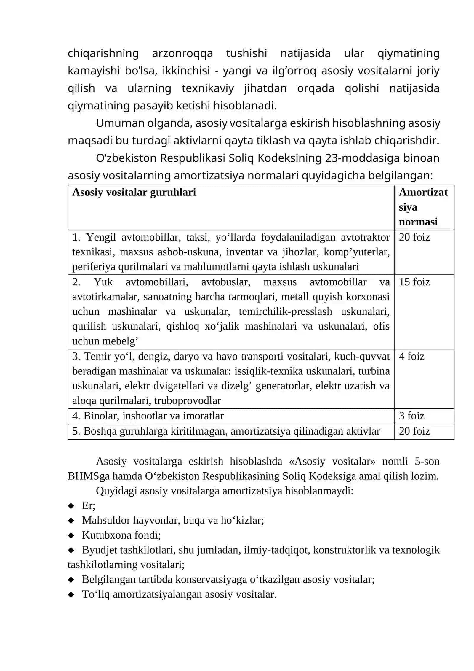 Asosiy vositalarga amortizatsiya hisoblash 2