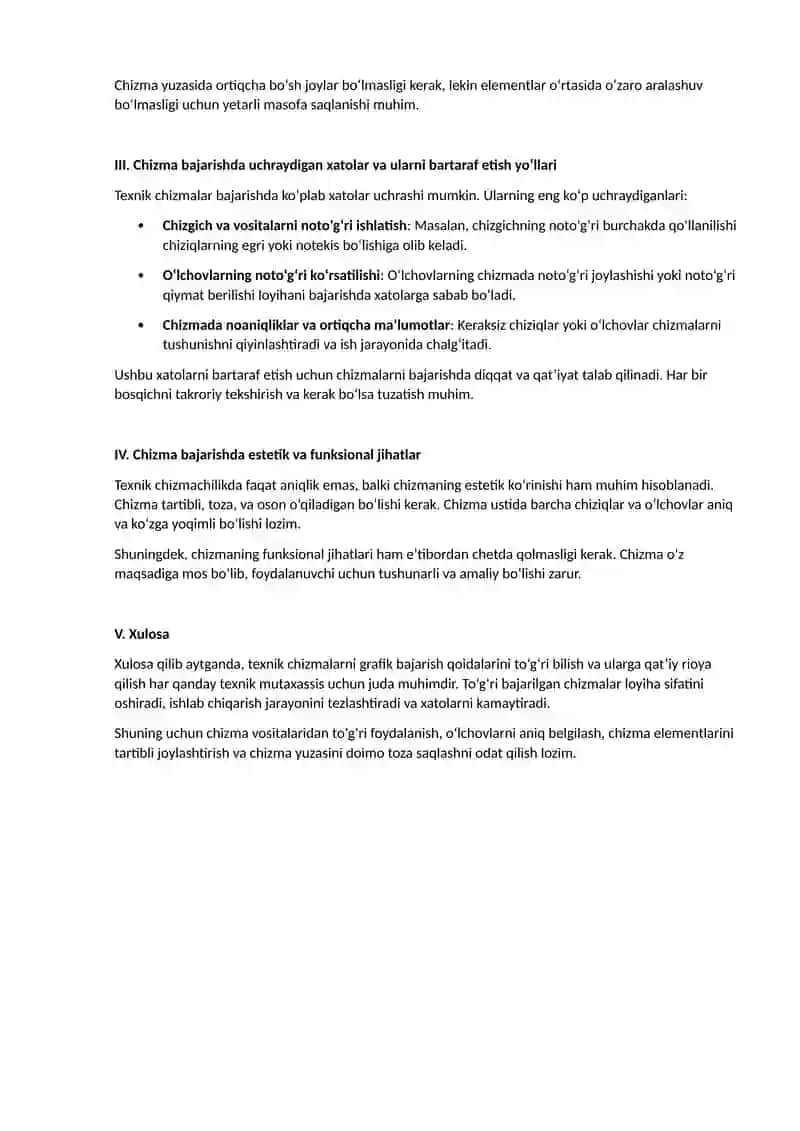 Texnik chizmalarni grafik bajarish qoidalari 2