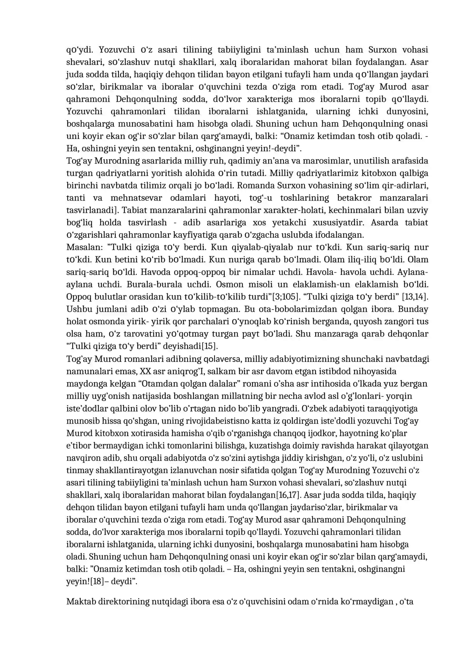 OTAMDAN QOLGAN DALALAR  ROMANIDAGI DEHQONQUL OBRAZI RAMZIY-FOJIAVIY OBRAZ SIFATIDA 2