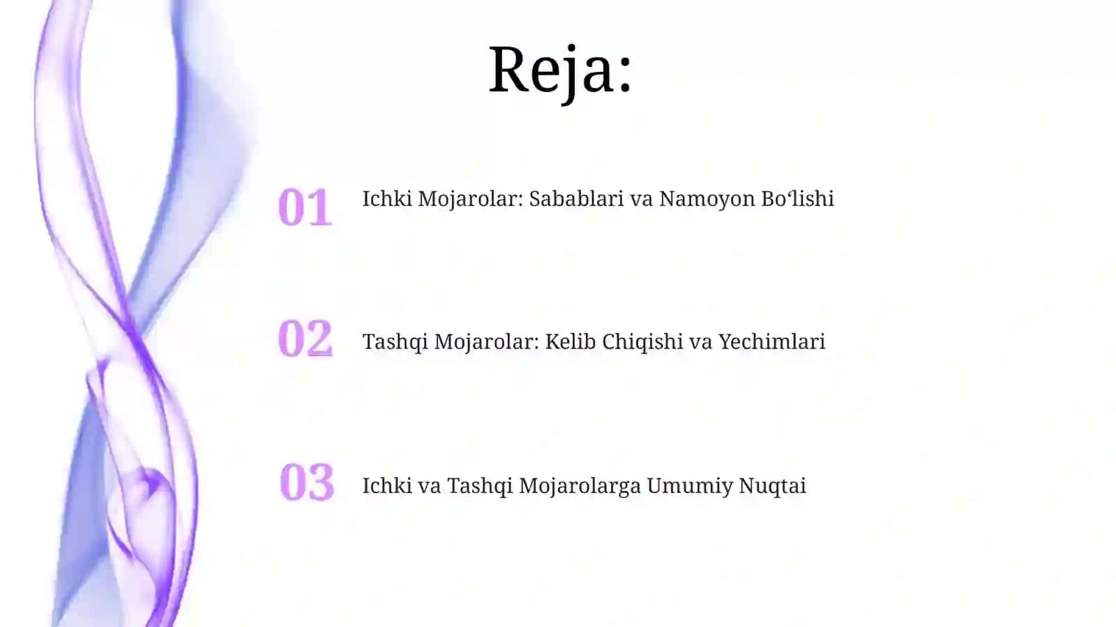 Ichki va Tashqi Mojarolarga Umumiy Nuqtai 2