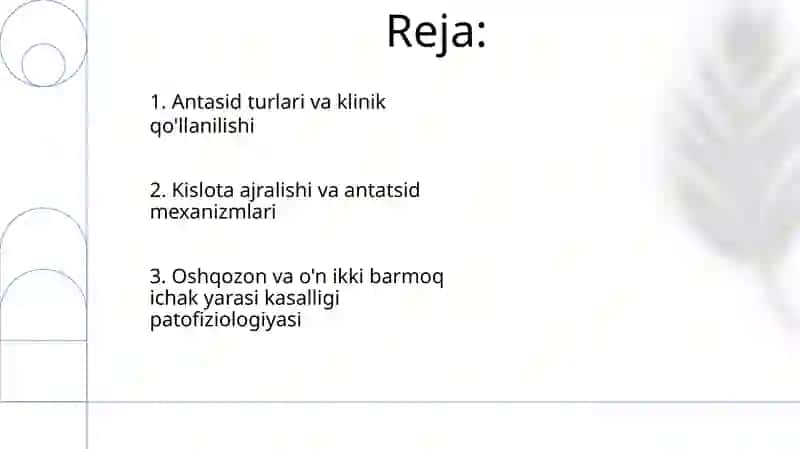 Oshqozon-ichak yara kasalliklarida antatsid preparatlarini qo'llashning biokimyoviy asoslari 2