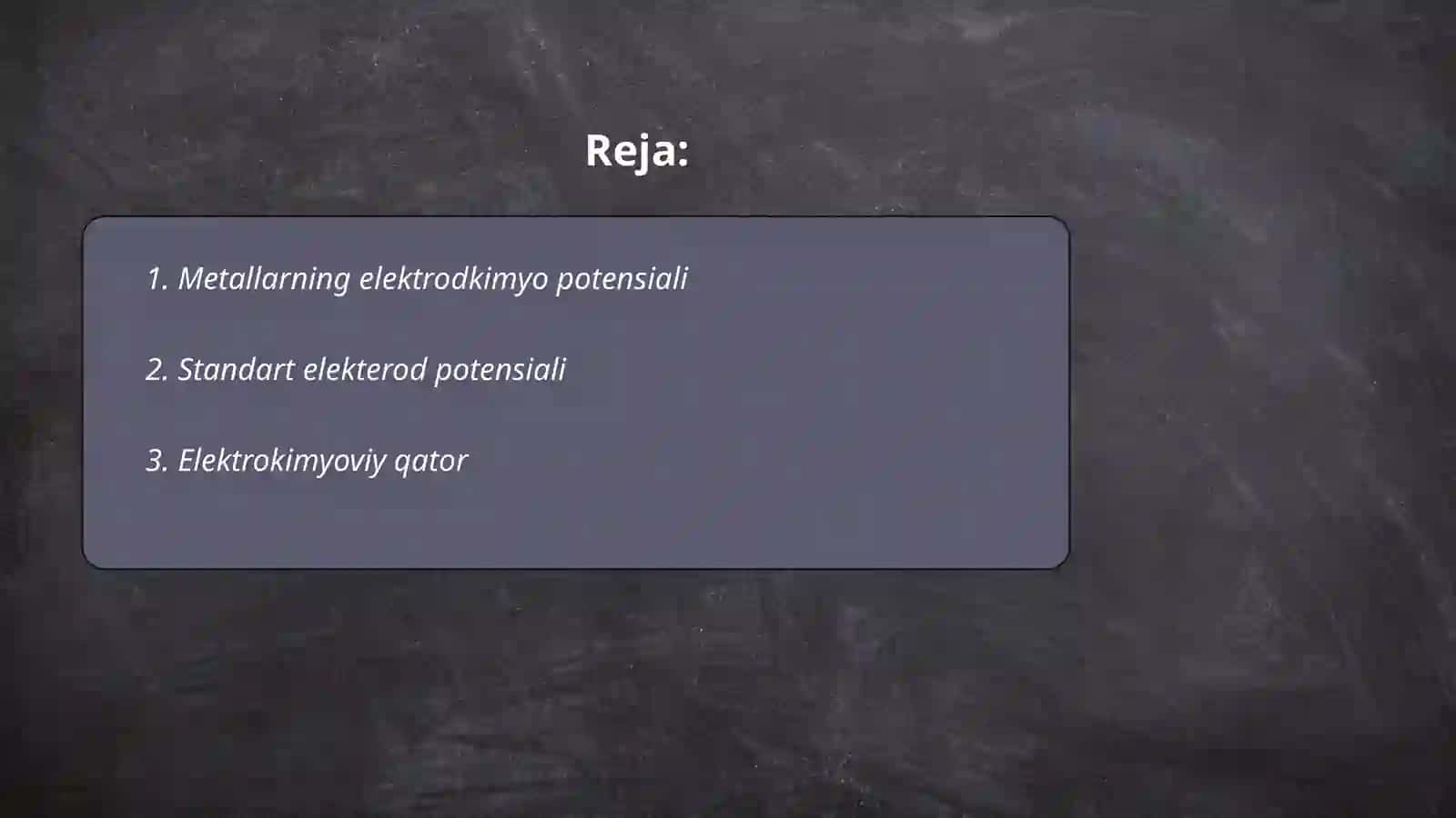 Metallarning elektrod potensiali va unga ta'sir etuvchi omillar 2
