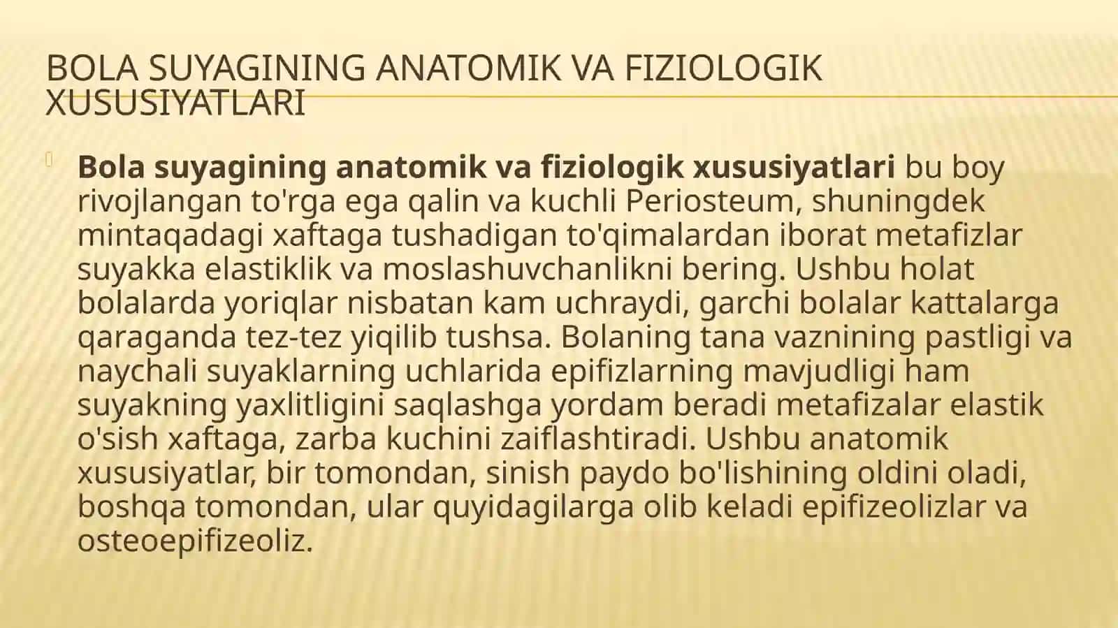 Bolalarda suyak shikastlarini o'ziga xosligi 2