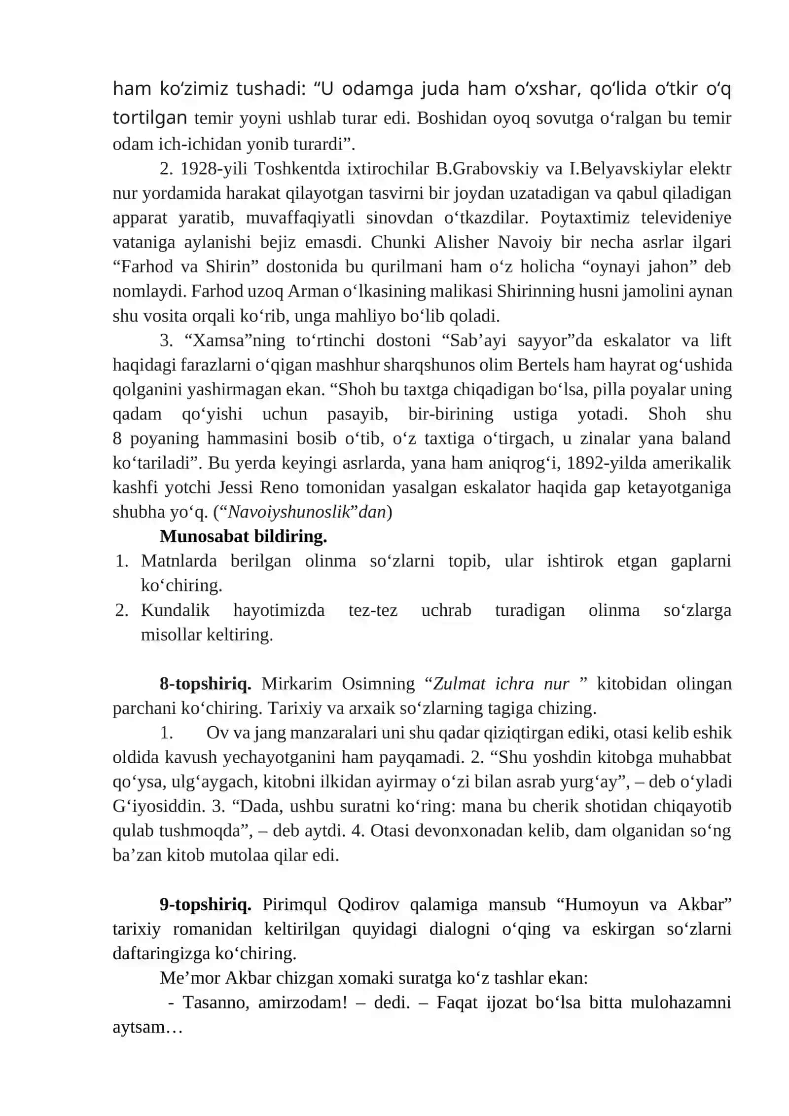 Olinma so‘zlar va ularning izohlari 2