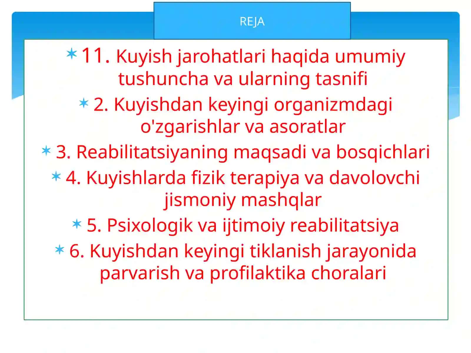 Kuyishdan keyingi organzim dagi o'zgarishlar va asoratlar 2