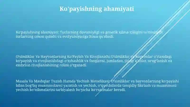 O'Simliklar Va Hayvonlarning Ko'Payish Va Rivojlanishiga Oid Masala Va Mashqlar Tuzish Hamda Yechish Metodikasi 2