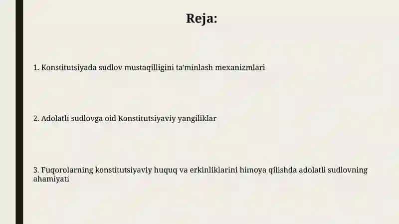Konstitutsiyada odil sudlovga oid yangiliklar 2