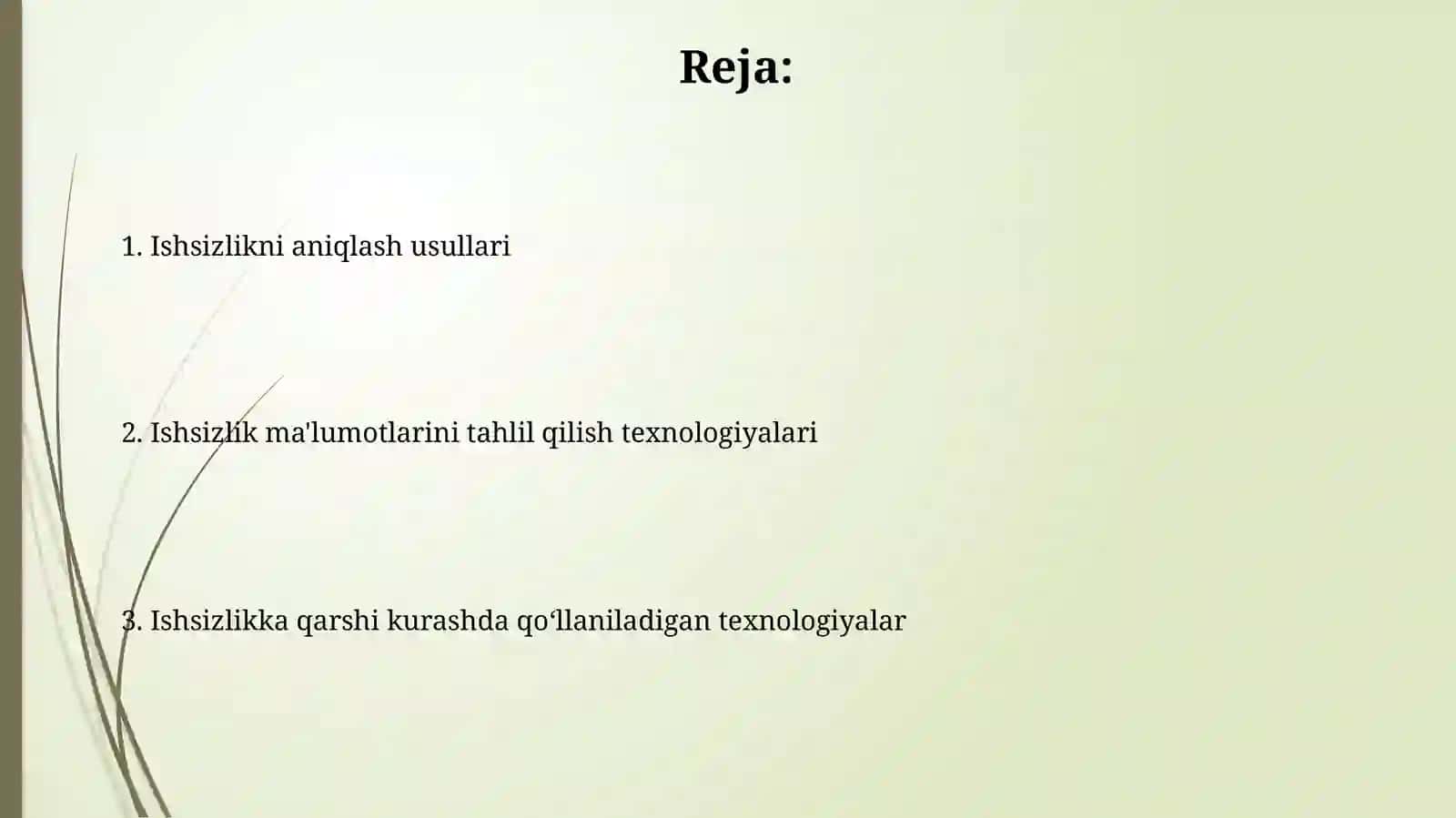 Ishsizlikda usullar va texnologiyalar 2