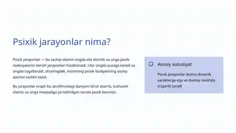 Psixik jarayonlar tasnifi 2