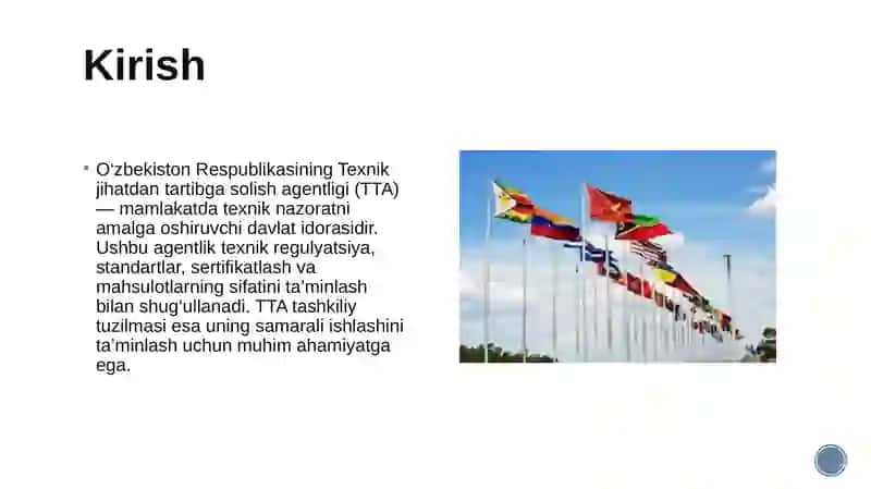 O‘zbekiston Respublikasining Texnik jihatdan tartibga solish agentligining tashkiliy tuzilmasi 2