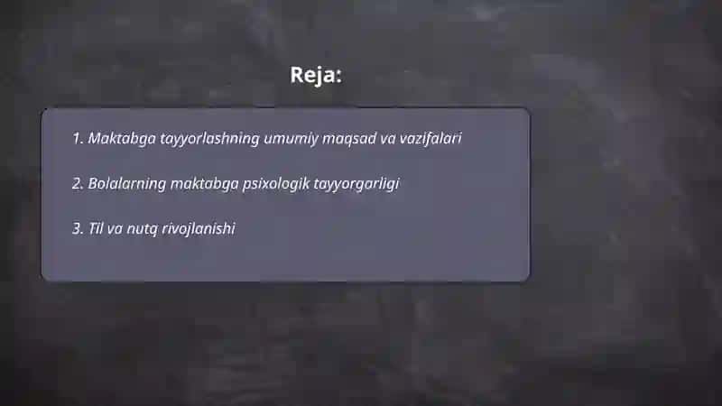 Bolalarni maktabga tayyorlash metodikasi fanining maqsad va vazifalarini 2
