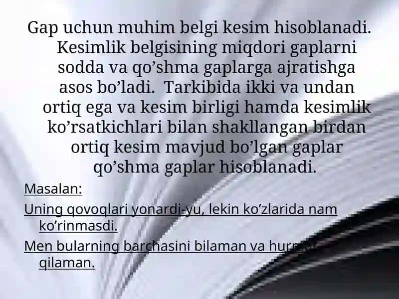 Bog’langan qo’shma gaplar 2