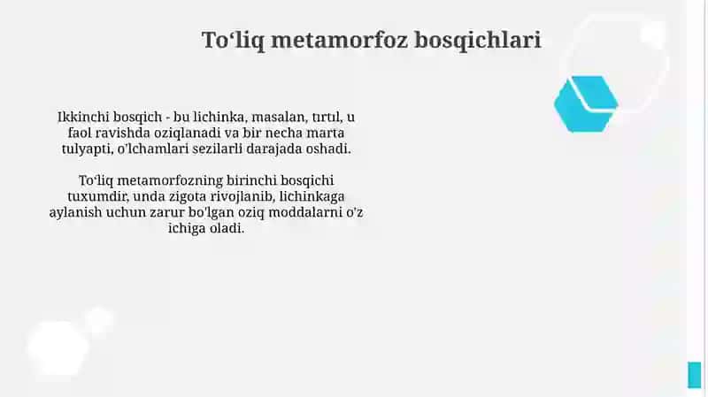 Toʻliq metamorfozning afzalliklari va kamchiliklari 2