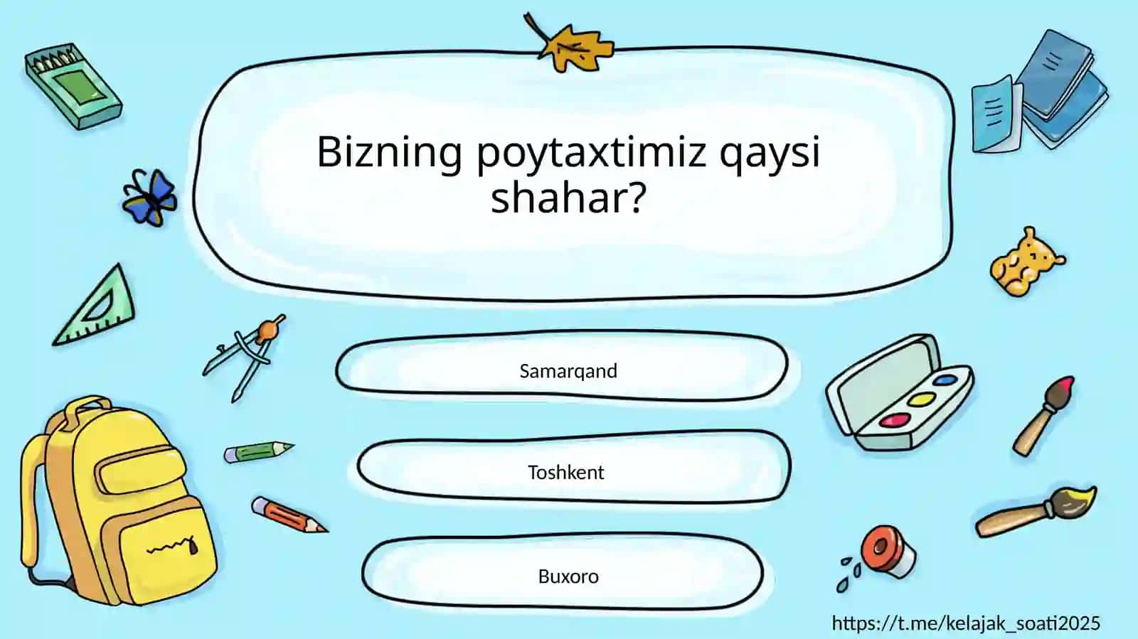O‘yin Tarzidagi Savol-Javob: “Boqiy Shaharni Quramiz!” 2
