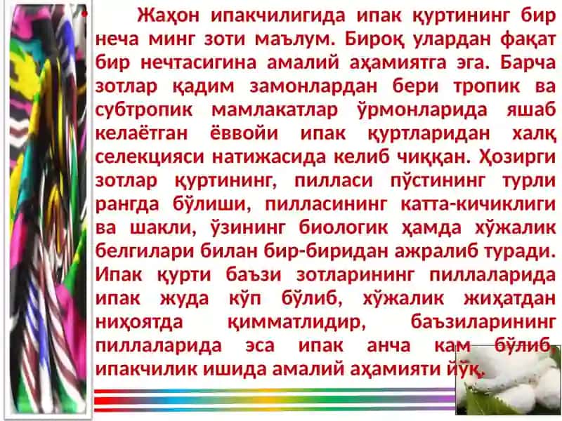 Ипак қуртиселекцияси ва уруғчилиги 2