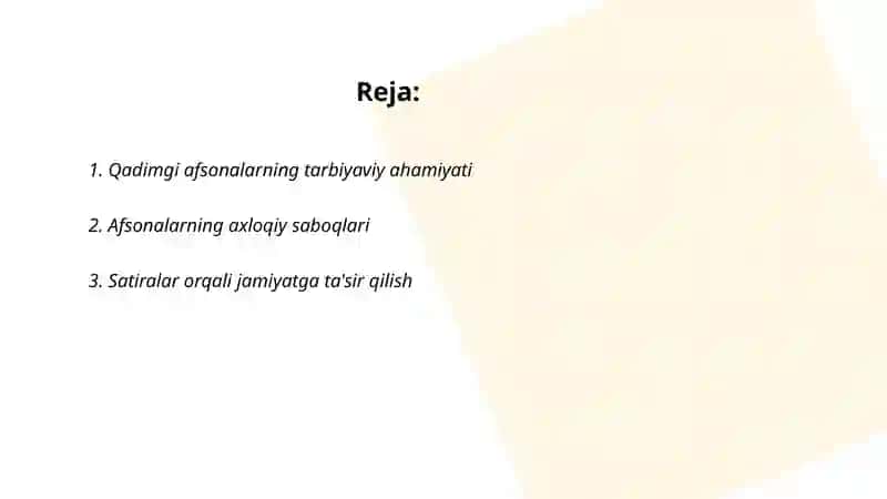 Qadimgi Afsonalar va Satiralarning tarbiyaviy ahamiyati 2