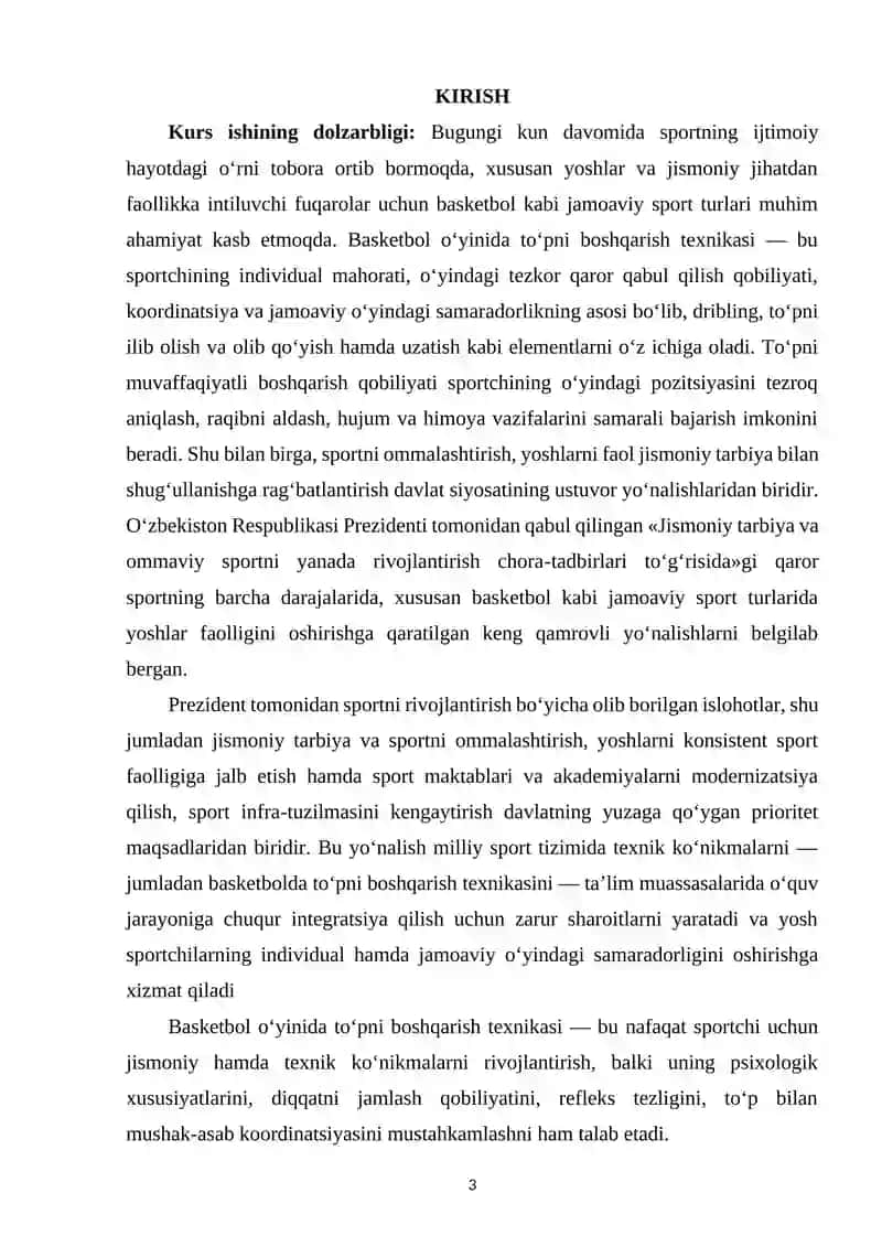 Basketbol o‘yinida to‘pni boshqarish (to‘pni olib yurish, to‘pni ilib olish, to‘pni olib qo‘yish uzatish) texnikasi 2