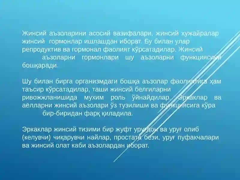 Жинсий тизим ва жинсий система 2