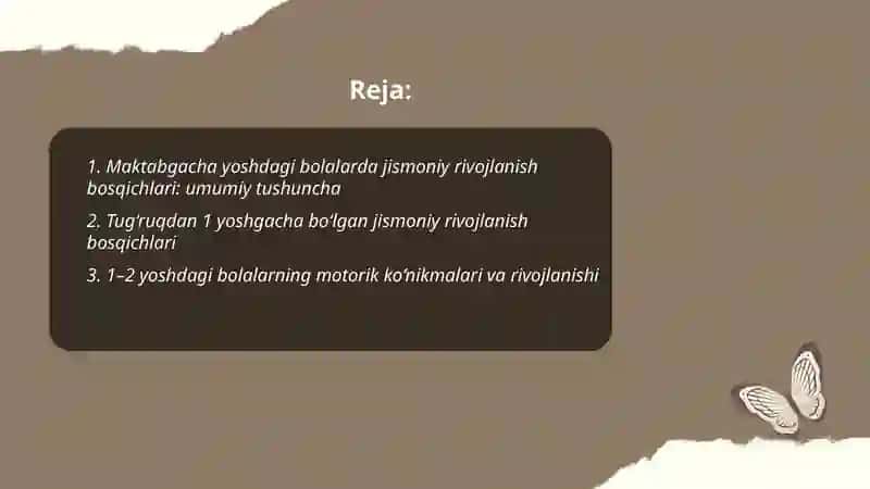 Maktabgacha yoshdagi bolalarda jismoniy rivojlanish bosqichlari 2