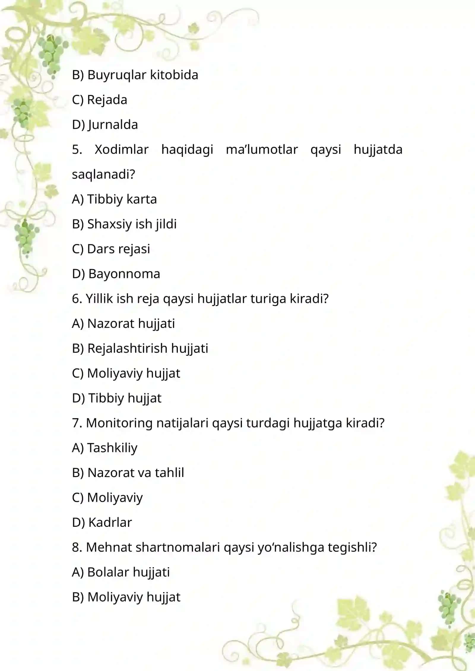 Maktabgacha taʼlim tashkiloti rahbarining ish hujjati 2