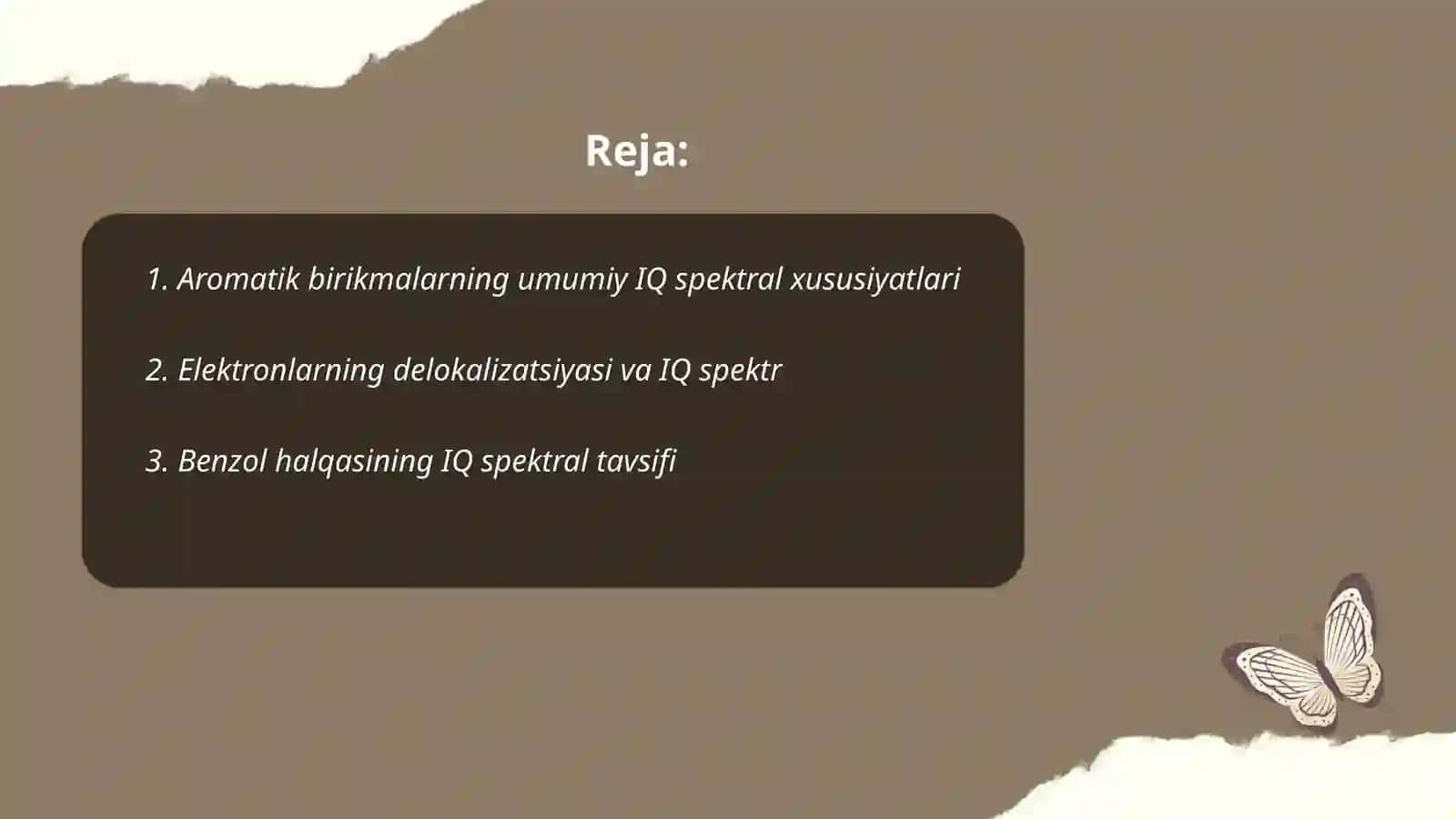 Aromatik birikmalarning umumiy IQ spektral xususiyatlari 2