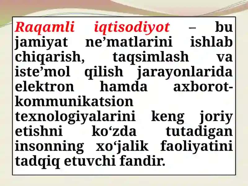 Raqamli iqtisodiyot 2