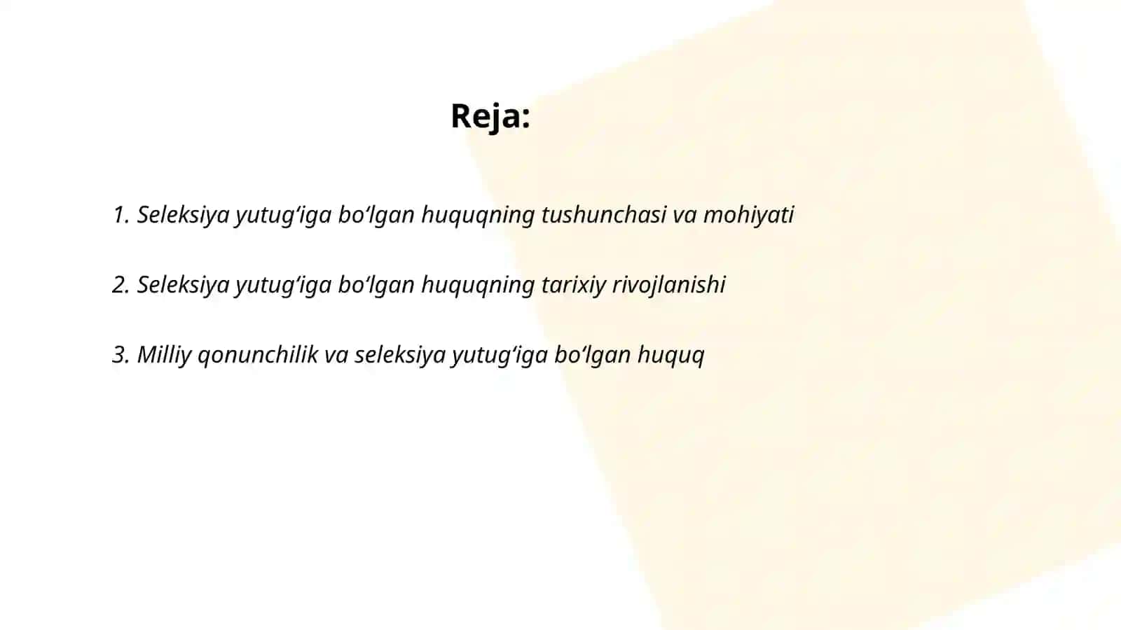 Seleksiya yutugʻiga boʻlgan huquq 2