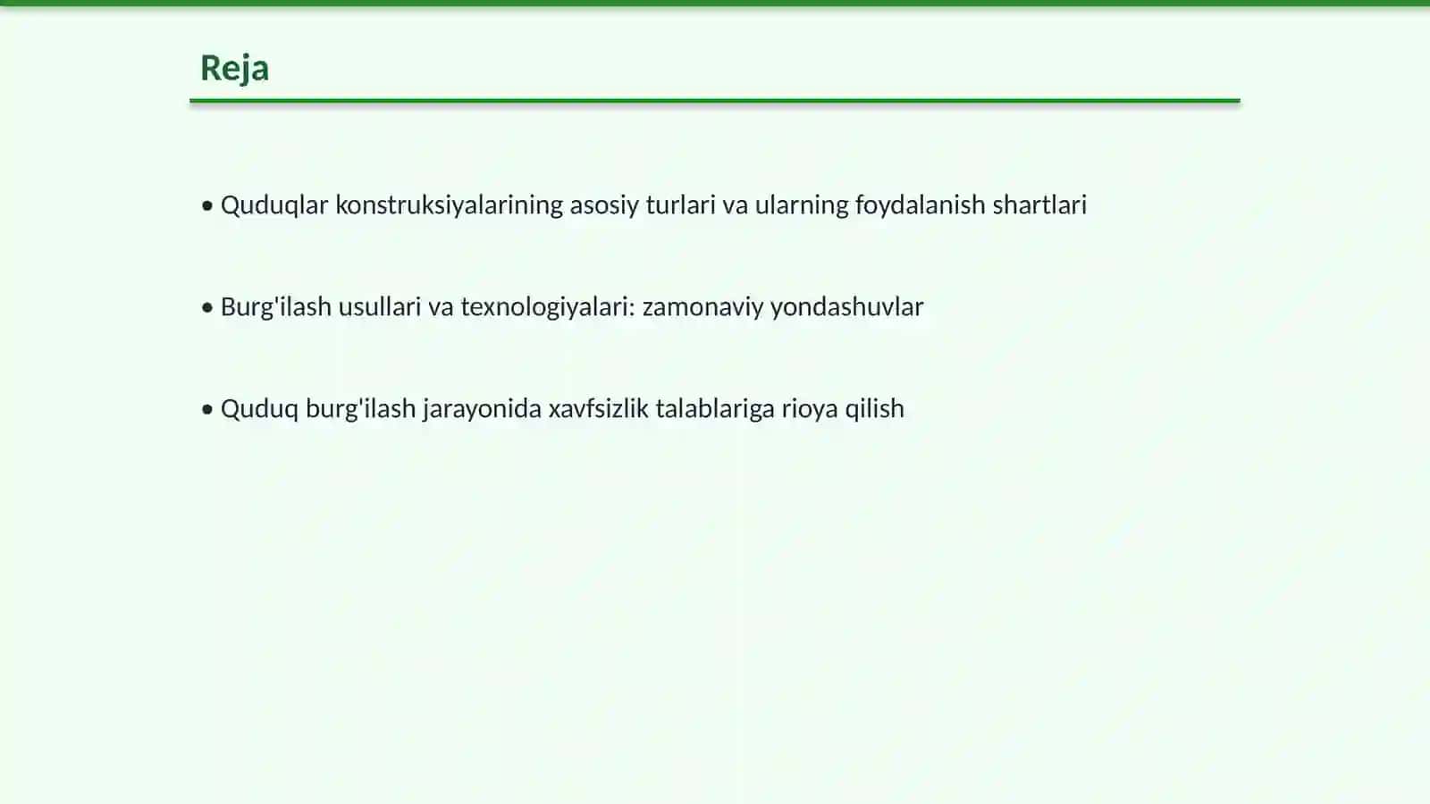 Quduqlar konstruksiyalari va burg'ilash ishlari texnologiyalari bo'yicha talablar 2